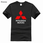 Футболка мужская с коротким рукавом, хлопок, логотип Mitsubishi Motors, Повседневная модная одежда в стиле хип-хоп, Харадзюку
