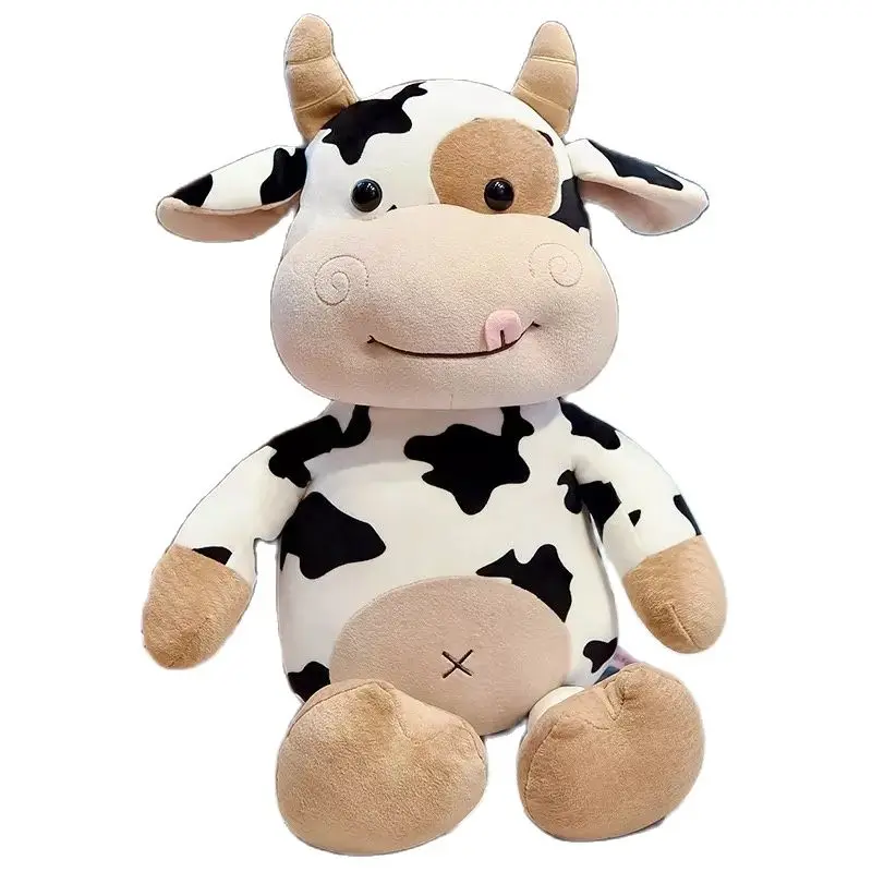 

High Quality Plush Yummy Cow Toy Cute Tongue Out Cattle Plush Stuffed Animals Cattle Soft Doll Kids Toys Birthday Gift Children