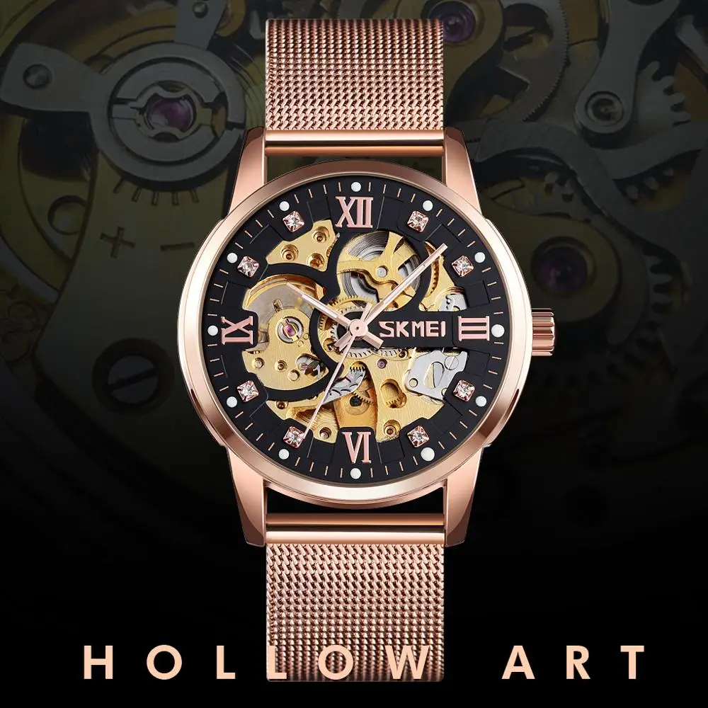 

SKMEI 9199 Fashion Women Brand Men Luxury Automatic Mechanical Watch Stainless Steel Male Clock Relogio Masculino Drop Shipping