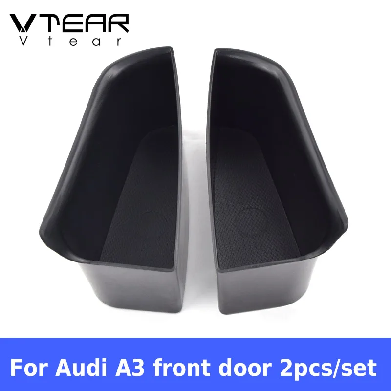 Vtear для Audi A3 дверная коробка для хранения ABS interior аксессуары для подлокотников сумка для монет сумка держатель Багажник автомобильный Органайзер автомобильный-Стайлинг органайзер для панели авто - Название цвета: front door