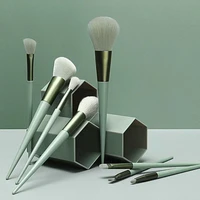 8pcs makeup brushes set green brushes foundationpowderblusheyeshadow fiber brushes makeup tools face lip eye brushes cosmetic