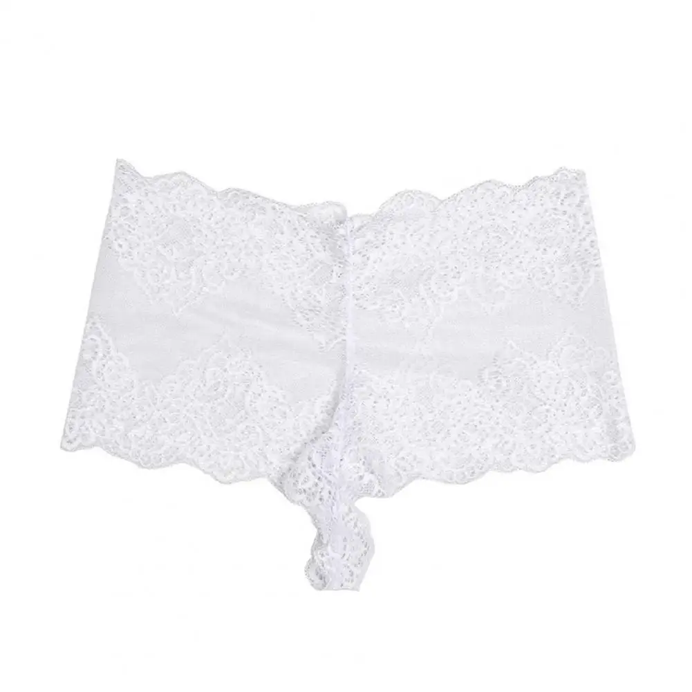 

Panties See-through Charming Cotton High Waist Flower Lace Briefs for Women