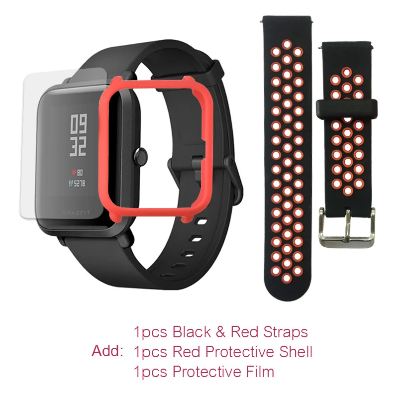 RedRed Film Английская версия Xiao mi Amazfit Bip умные часы для мужчин Huami mi Pace умные часы для Android для IOS монитор сердечного ритма 45 дней - Цвет: RedRed Film