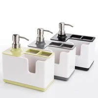 kitchen storage shelf 3 in 1 soap dispenser towel rack sponge holder bathroom multifunctional organizer tool
