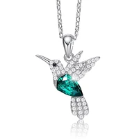 cdyle hummingbird jewellery 925 sterling silver link chain necklace embellished with crystal from swarovski women pendant
