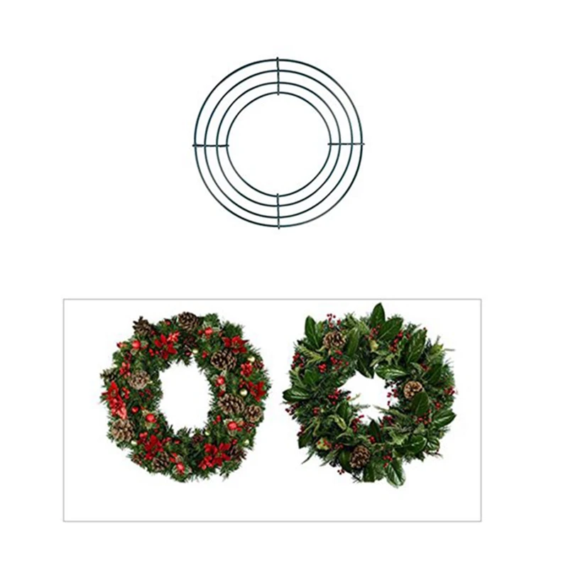 

10Pcs Christmas Metal Decoration Wreath Christmas Metal Wreath Ring Wedding Decorative Wreath Metal Wreath Frames Home