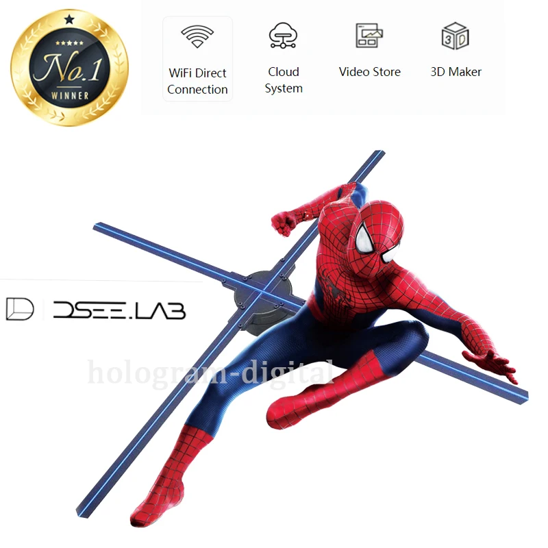 Оригинальный Dseelab SZHD 65h 65 см с четырьмя лезвиями 3d Голограмма рекламный дисплей
