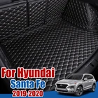 Кожаный коврик для багажника автомобиля Hyundai Santa Fe, коврик для багажника Hyundai Santa Fe TM 2019 2020 2021, подкладка для багажника Hyundai Santa Fe, грузовой лайнер Inokom