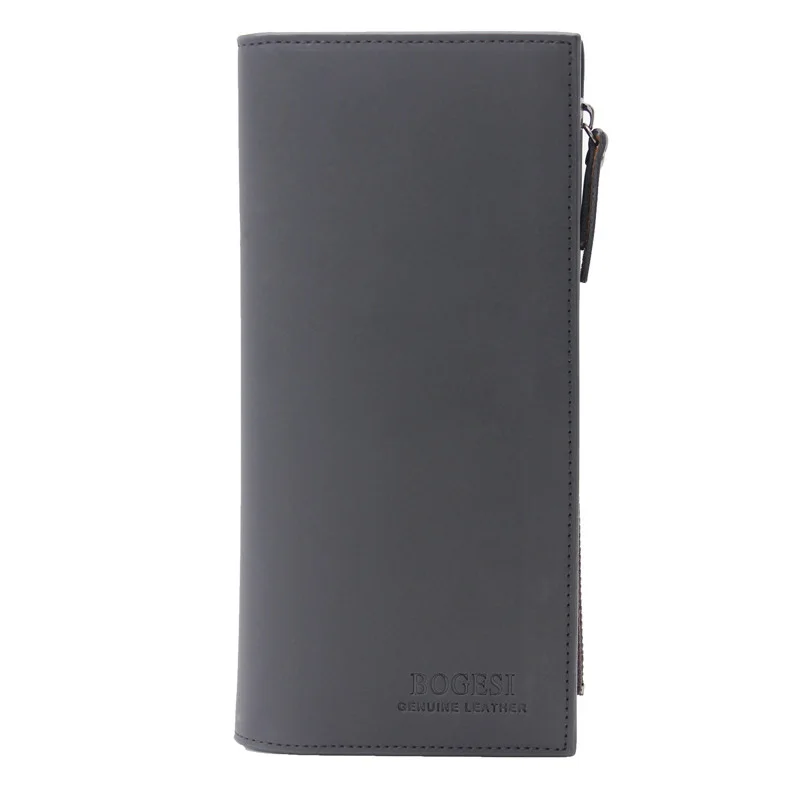 Повседневные Брендовые мужские длинные бумажники двойные одноцветные клатчи