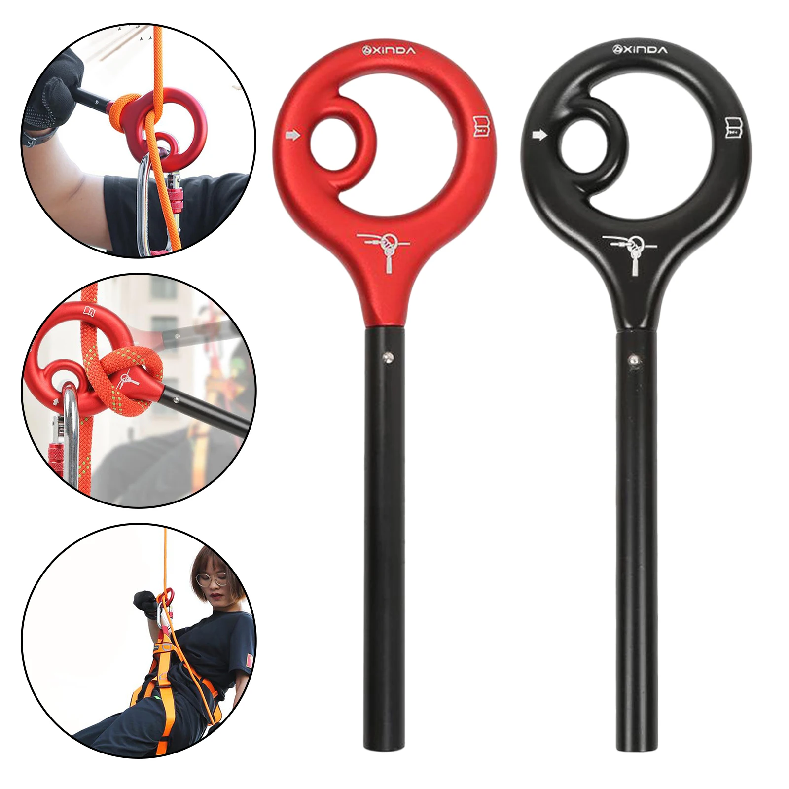 

Sturdy Climbing Rope Descender 9-Shape Rappelling Device Block Rappel Ring