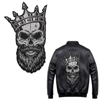 embroidery applique patch domineering black crown skull iron on stickers patch clothes for t shirt jackets patches sewing