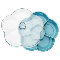 food desktop biscuits snack storage box flower shaped with lid space saving multi compartments serving tray home dried fruit