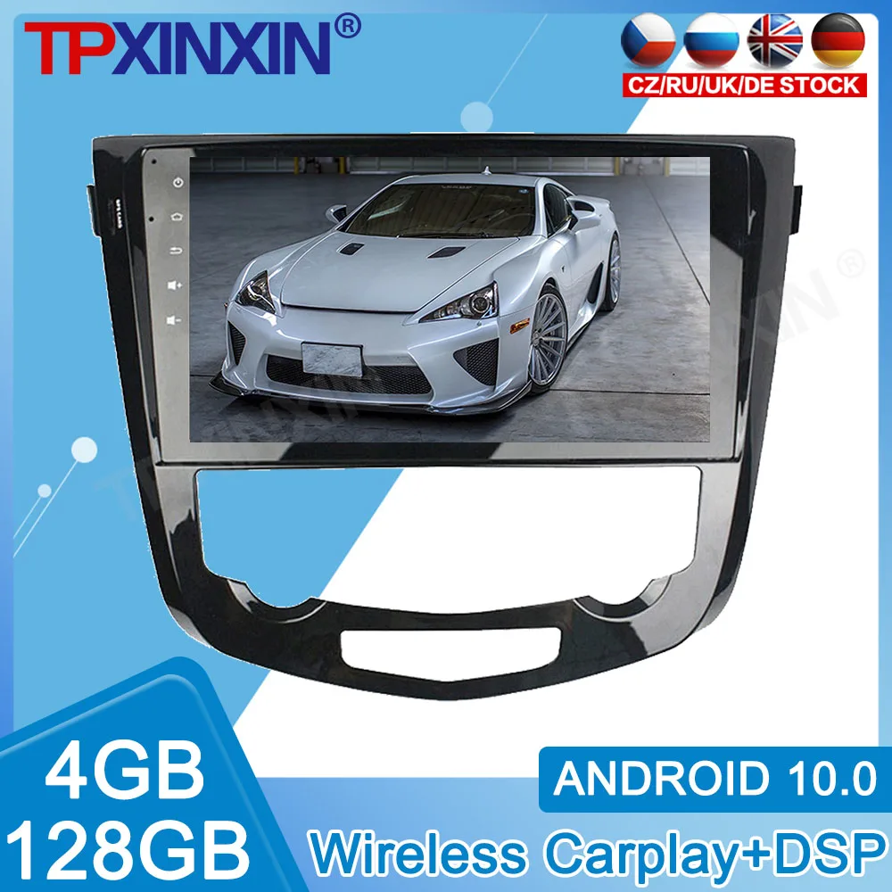 

Android 10.0 Carplay 4+128G For Nissan X-TRAIL Qashqai 2013-2018 Radio Recorder Multimedia Player Stereo Head Unit GPS Navigate