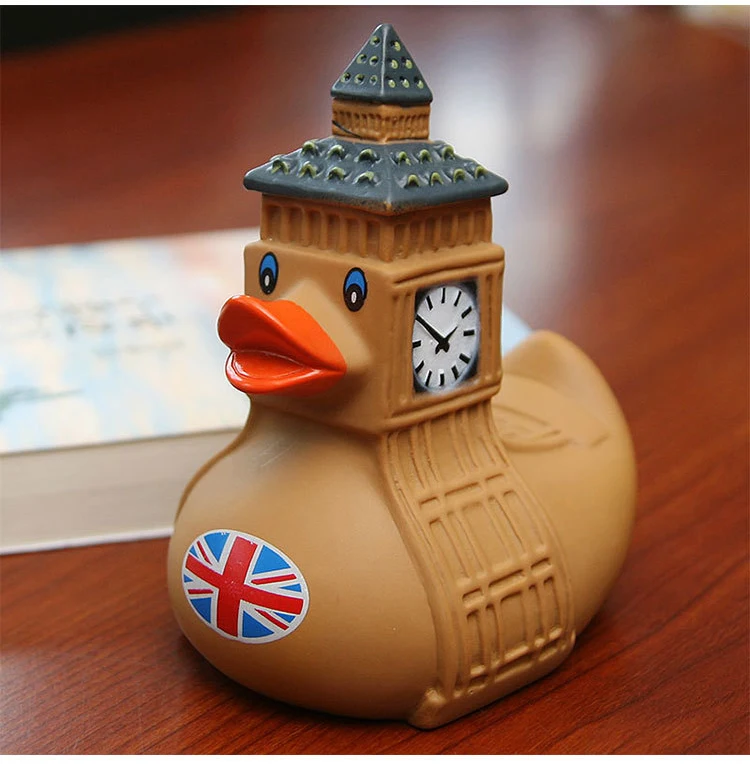 Classic Bathroom Toy UK Big Ben Duck Cute Baby Bath games floating special rubber duck Cognitive toy for children | Игрушки и хобби