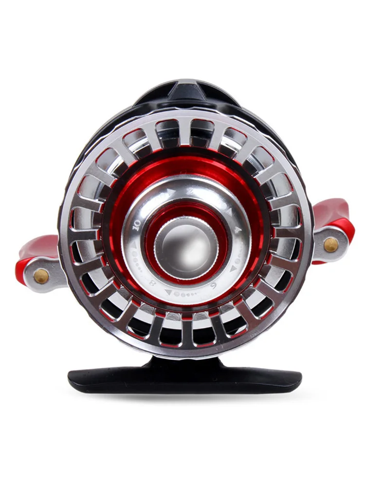 

One Key Reset Ice Fishing Wheel Raft Rod Drum whee 4.3:1Drum Wheel Magnetic Force Slow Down CNC Metal Line Cup Fly Fishing Gear