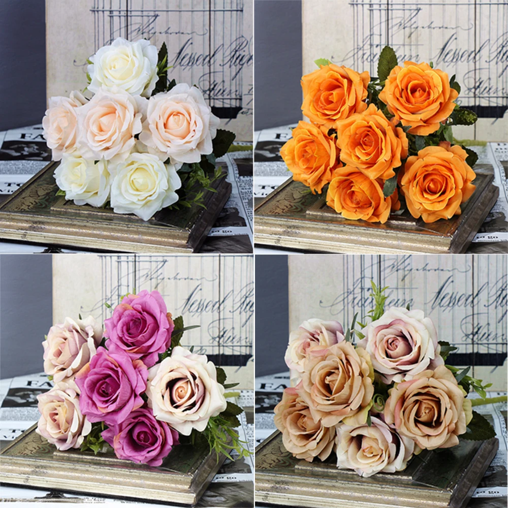 Новый продукт маленький букет имитация цветов 6 в форме головы подходящие к цвету