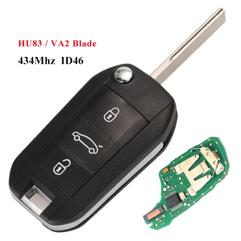 Jinyuqin 434MHz FSK HELLA ID46 pcf7941 Автомобильный Дистанционный ключ для Peugeot 208 2008 301 308 5008 508 Hella