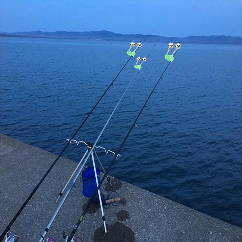 5PCS Fishing Rod Alarm Dual Alert Bells Ring Bite Accessory on Green Red | Спорт и развлечения