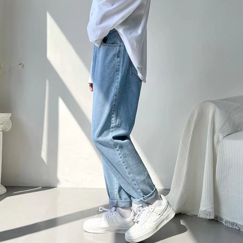 Spring Summer Blue Jeans Men Fashion Baggy Jeans Men Streetwear Loose Hip-hop Straight-leg Denim Trousers Mens Clothing