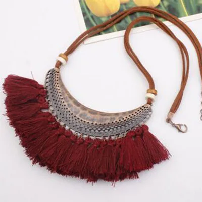 Cpop Новое богемное ожерелье с кисточками винтажное этническое подвеской в виде