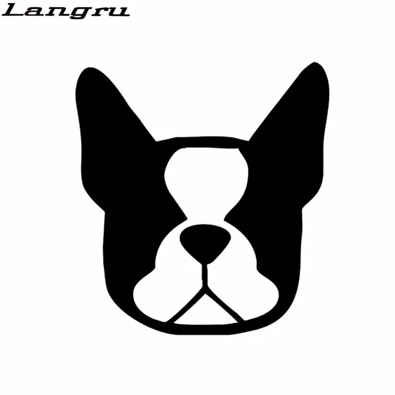 Langru 13 1 см * 14 крутая графика Бостонский терьер собака лицо винил животные