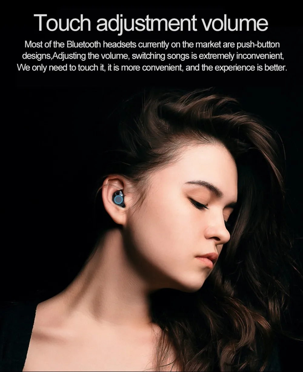 TWS стереонаушники Nasin с поддержкой Bluetooth 5 0 и зарядным футляром на 3300 мА ·