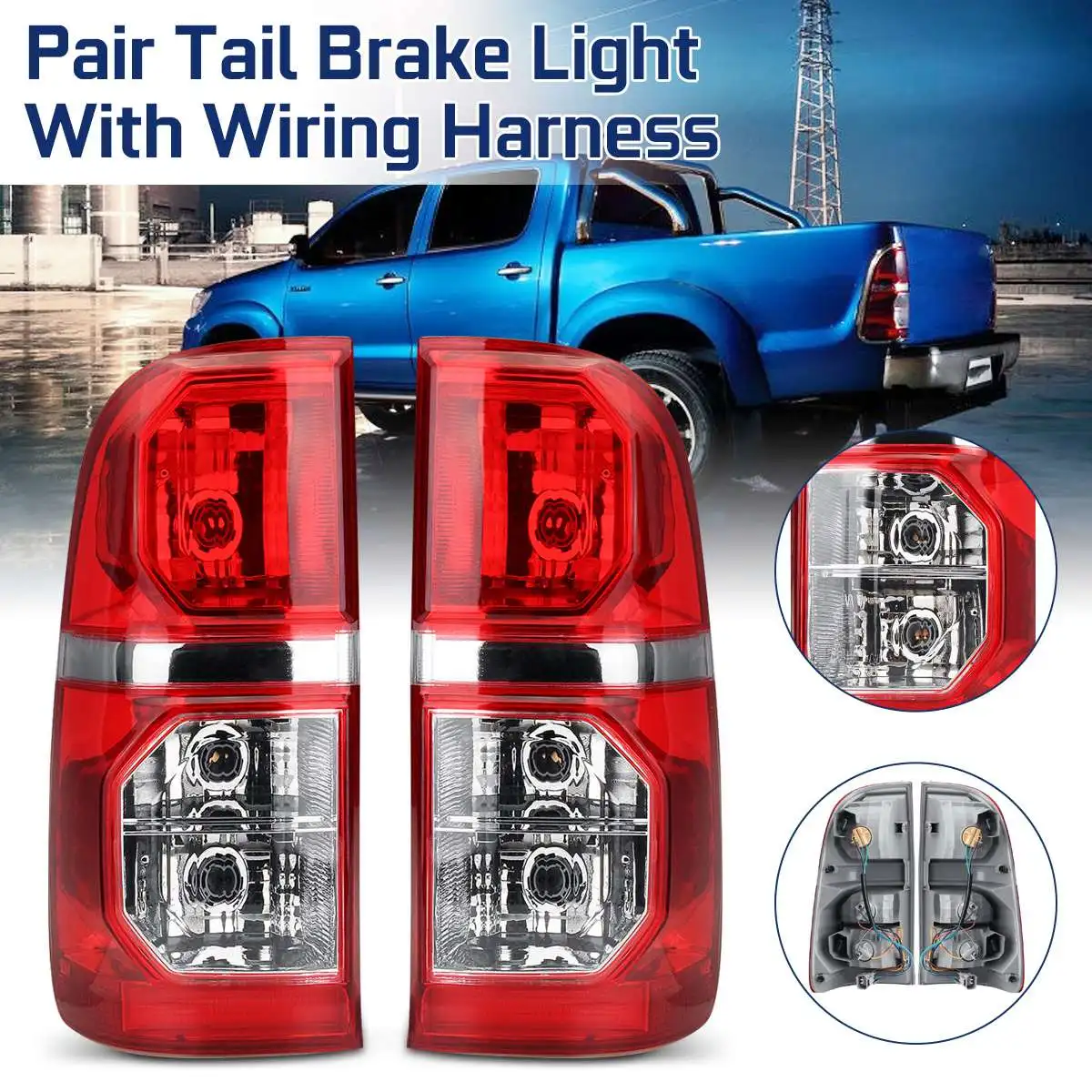 

2PCS Car LED Tail Light Brake Lamp Signal with Harness For Toyota Hilux 2005 2006 2007 2008 2009 2010 2011 2012 2013 2014 2015