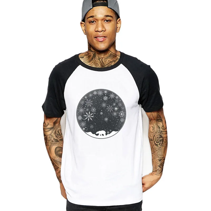 Модная мужская футболка в стиле хип-хоп с изображением снежного глобуса медведя