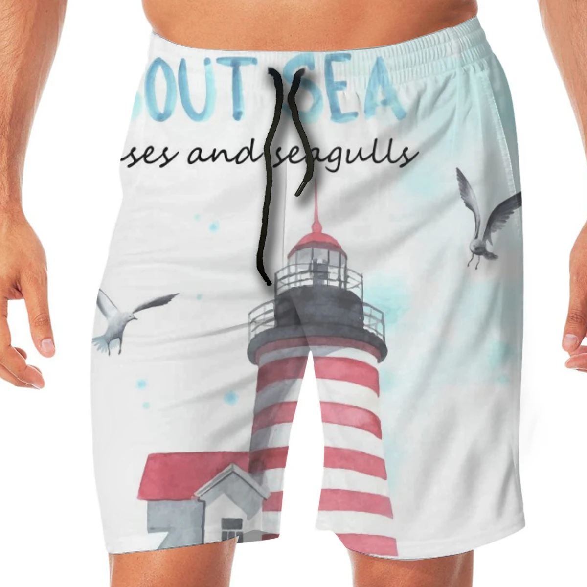 

Watercolor Lighthouses And Seagulls Swimming Shorts For Men Swimwear Man Swimsuit Swim Trunks Summer Bathing Beach Wear
