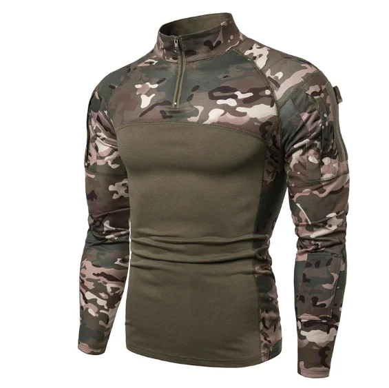 Камуфляжная Тактическая Военная одежда боевая рубашка штурмовая модель длинный