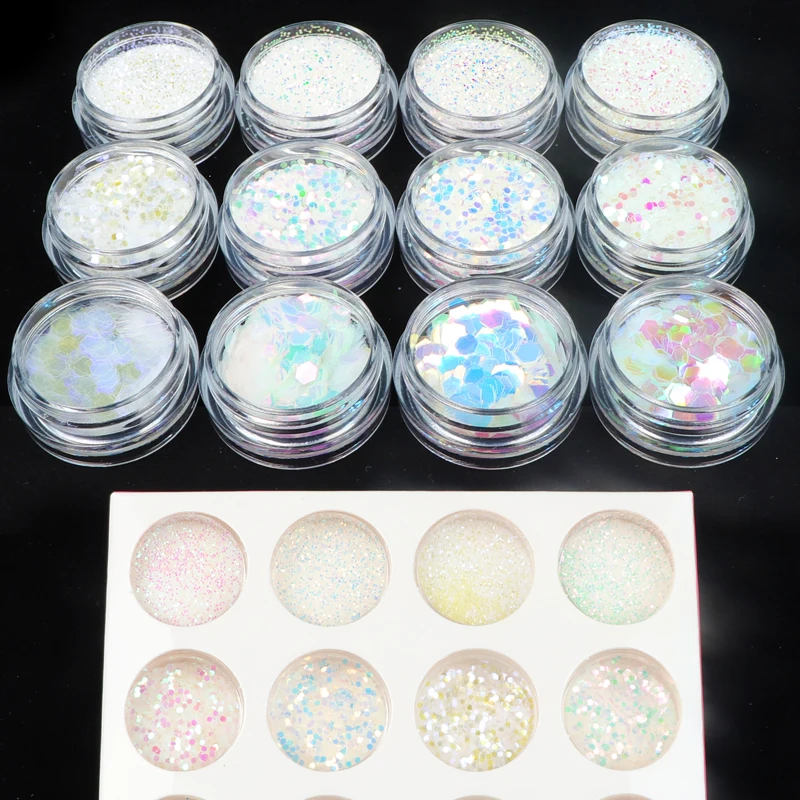 1 набор блестящих хлопьев русалки для ногтей смешанные сверкающие 3D