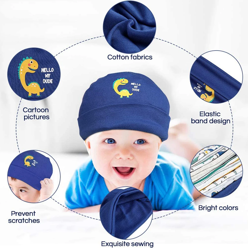 Newborn Baby Hat and Mittens Girl Boy Cap Comfy Infant Hat & Gloves Cotton Toddler Baby Accessorise For 0-6M