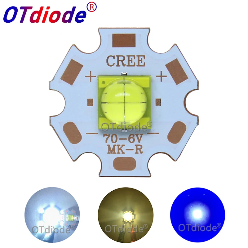 Светодиодный Диод ETI 7070 6 В 4 чипа 15 Вт 1 10 шт. вместо Cree MKR MCE XHP50 XHP70 холодный | Отзывы и видеообзор