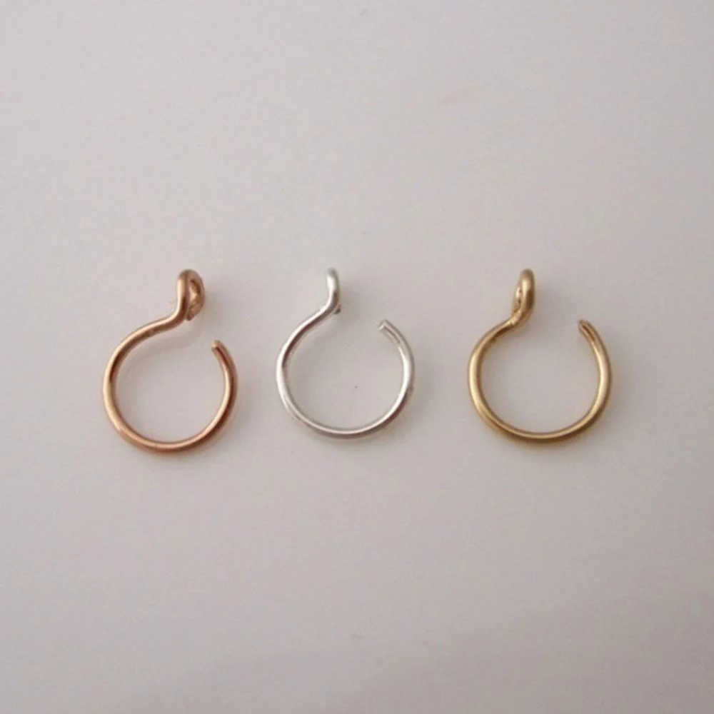 Женские Кольца для носа из медицинского титана кольцо поддельное перегородка