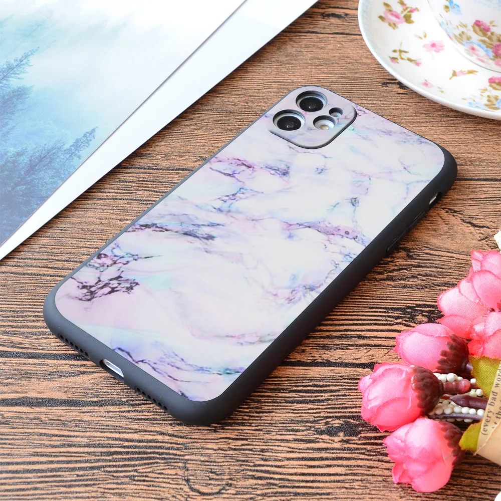 

For iPhone Marble Haze Print Soft Matt Apple iPhone Case