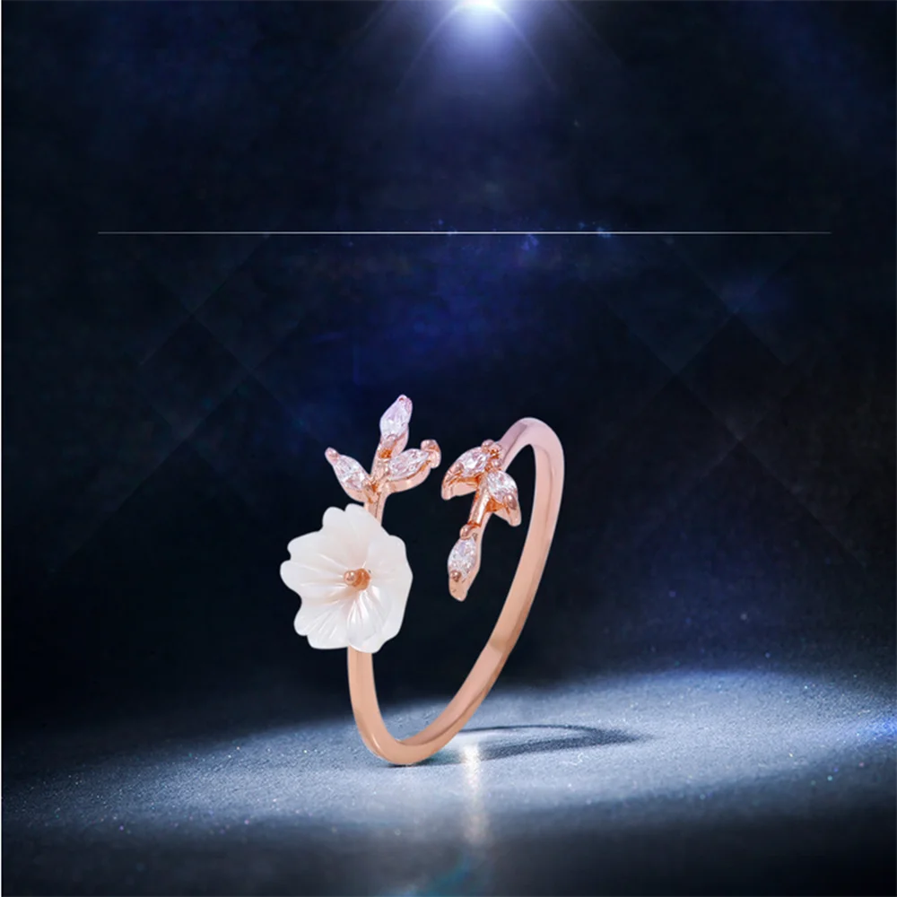 CELLDEAL медные кольца для женщин нежные регулируемые ветки листья цветочные