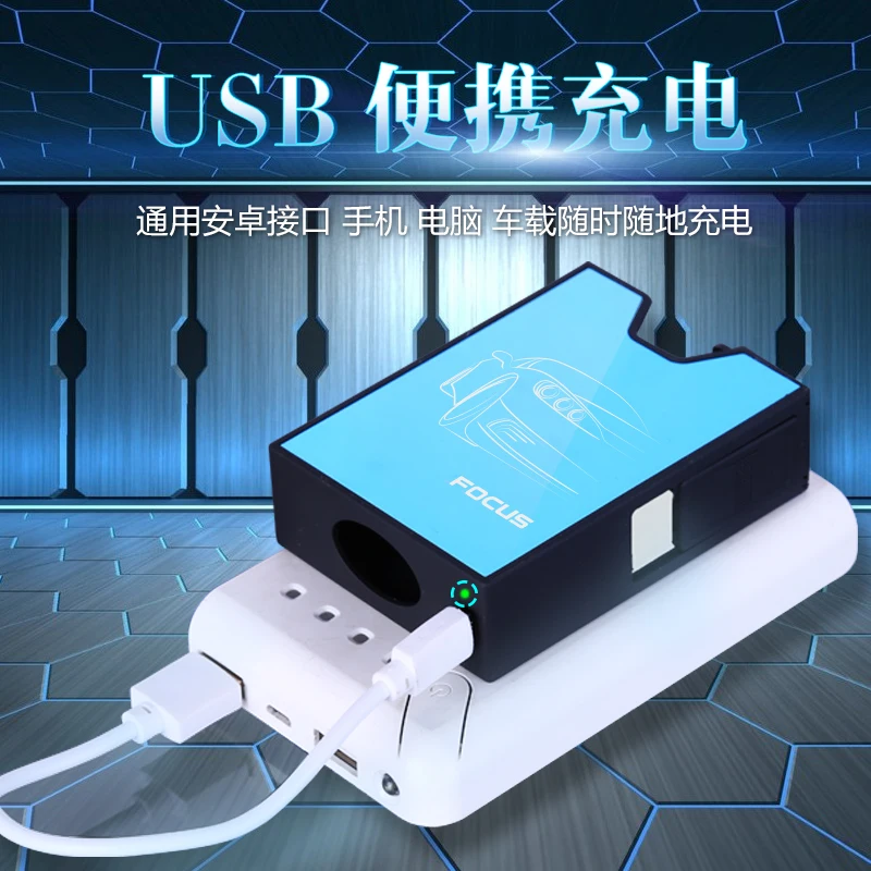Алюминиевый сплав сигареты чехол с прикуривателем 20 сигарет USB зарядка