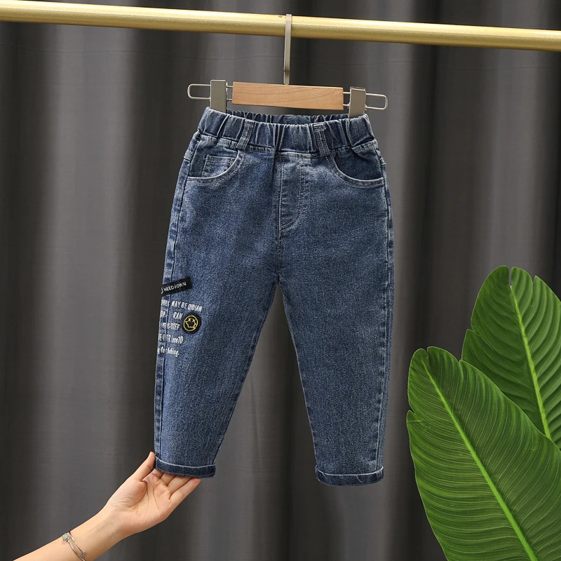 

Boy Jeans 2021 Spring Autumn Korean Style Baby Girls Denim Pants Toddlers Letter printing Kids Jeans Children Trousers 2-8Y