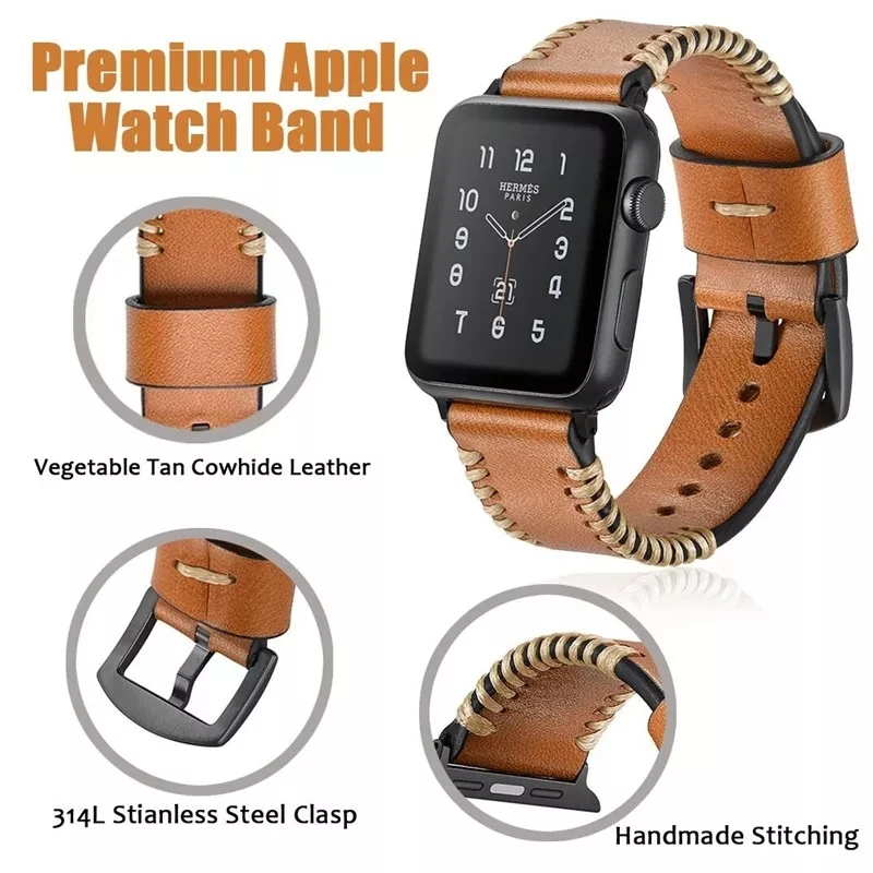 Ремешок кожаный для Apple watch Band 5 40 мм 44 Series 4 3 2 1 38 мм/42 мм|Ремешки часов| |