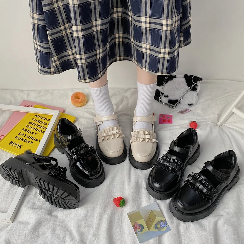 

Casual Woman Shoe Bow-Knot Modis Clogs Platform Female Footwear Oxfords All-Match Round Toe British Style Butterfly 2021 Creeper