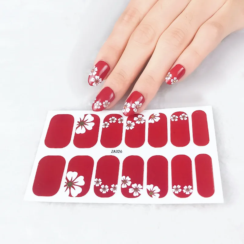

2021 Heart Snowflake Daisy Fower Nail Stickers 3D Gilding Nail Stickers Paper Full Adhesive Nail Sticker Geometry Nail Applique