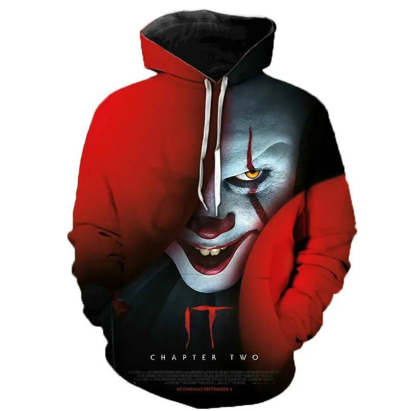 

2021 new spring and autumn boys and girls custom 3D printing horror sweatshirt, fashion leisure cartoon outdoor Hoodie, comforta