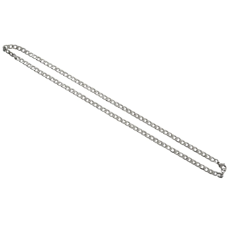 Мужское ожерелье из нержавеющей стали широкая цепочка серебро ширина 5 мм Длина 48