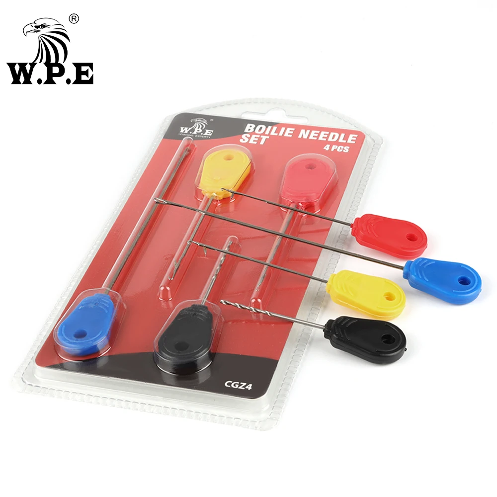 W.P.E Carp Fishing Accessories 1 Set/4 pcs Boilie Needle Set Kit Tool Stainless Baiting Drill Stringer Needle Fishing Tool Pesca