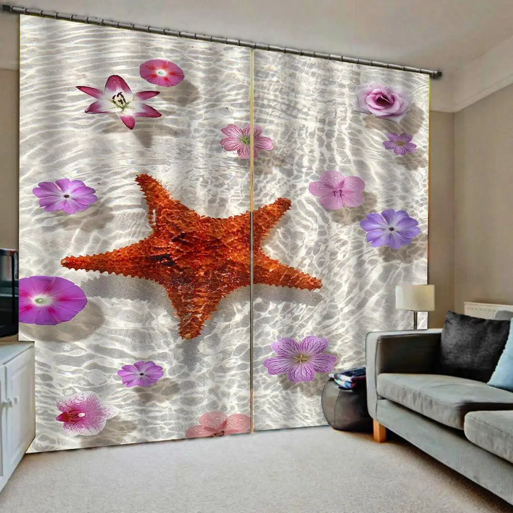 

Clear water curtains star curtain 3D Curtain Luxury Blackout Window Curtain Living Room