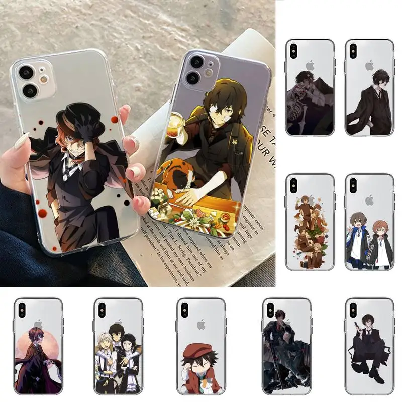 

RuiCaiCa Bungo Stray Dog Anime Phone Case for iPhone 11 12 13 mini pro XS MAX 8 7 6 6S Plus X 5S SE 2020 XR cover