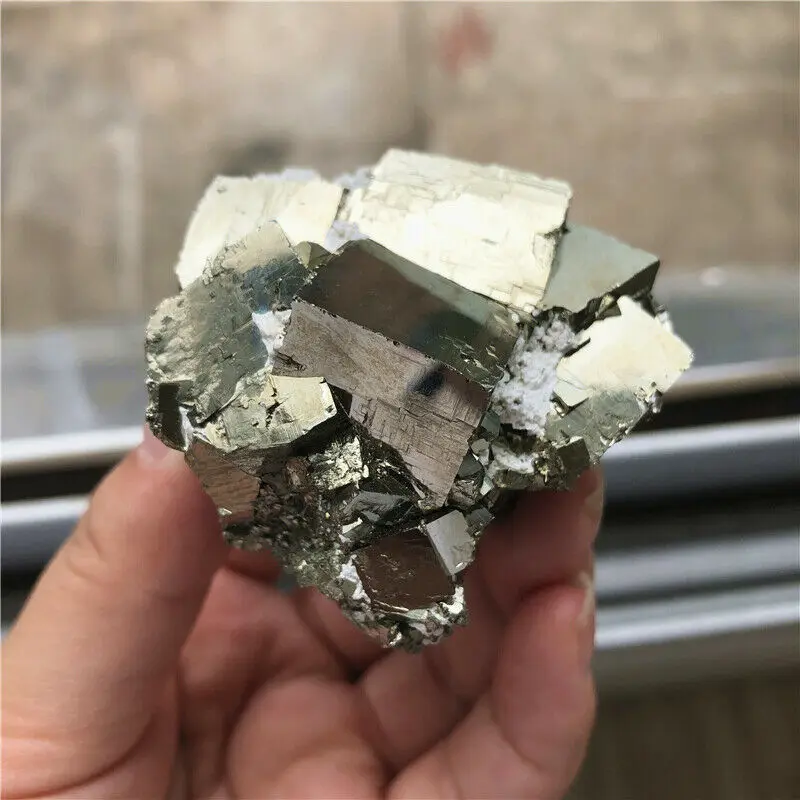 4 размера 1 шт. натуральный Железный Пирит кластер Кристалл Камень грубые образцы