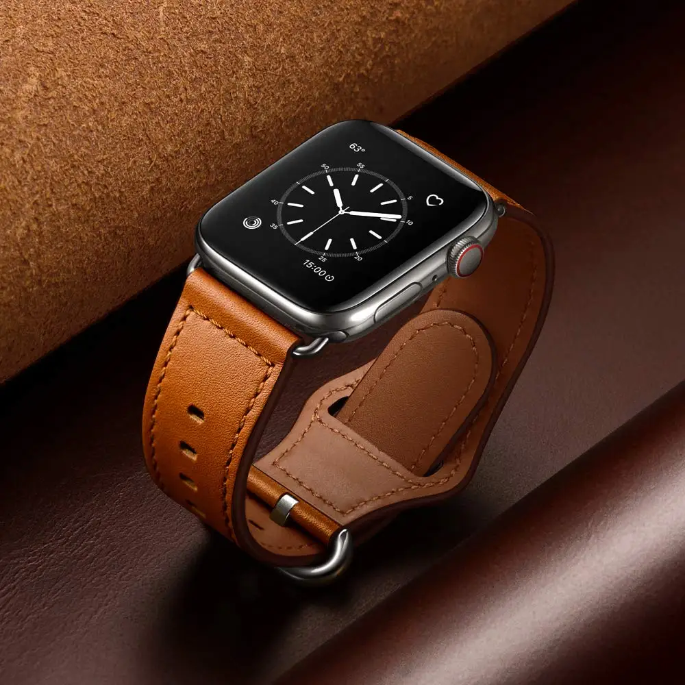 Ремешок кожаный для Apple watch band 44 мм 40 браслет из натуральной кожи iWatch 42 38 series 5 4 3 |