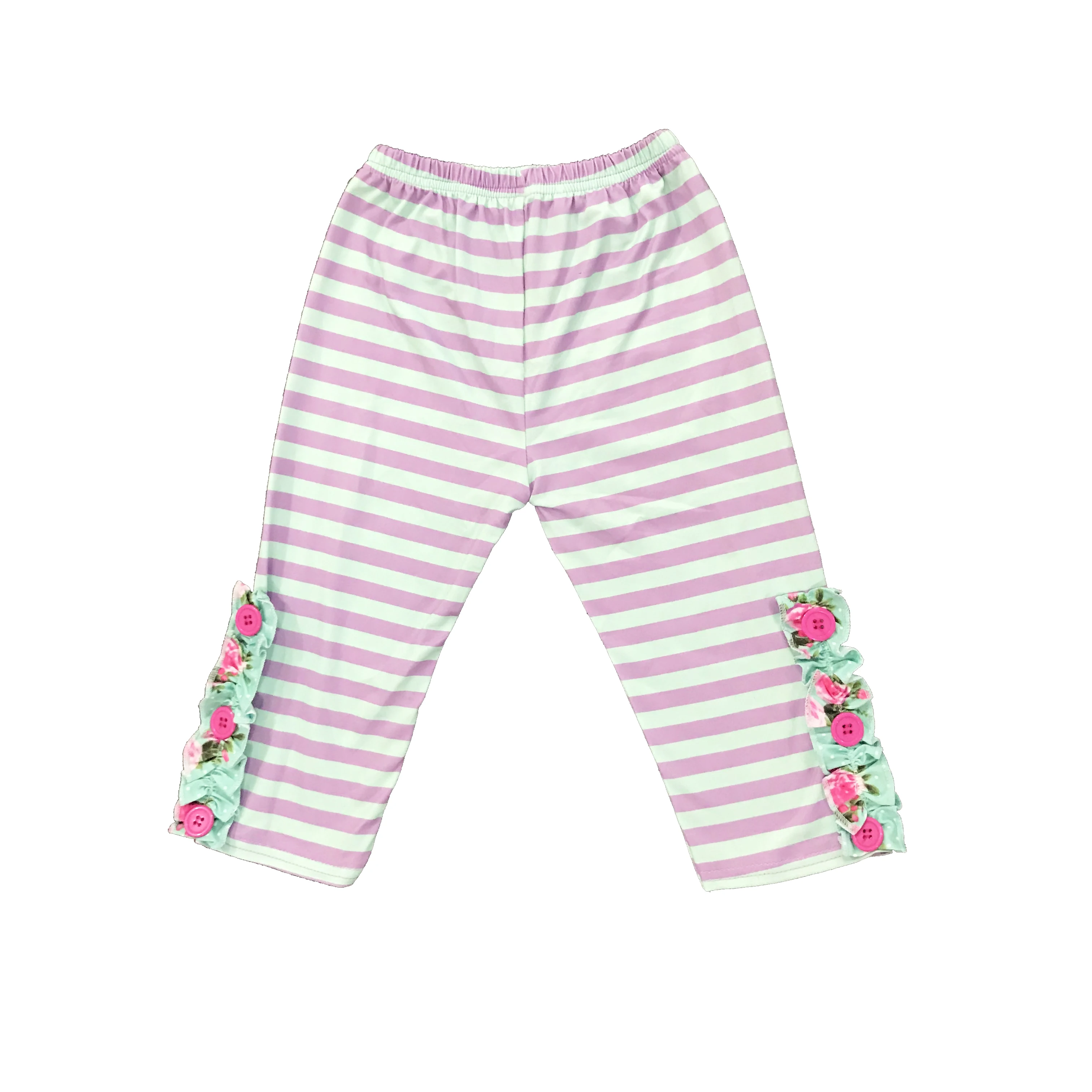 Распродажа фиолетовые полосатые штаны для маленьких девочек из органического