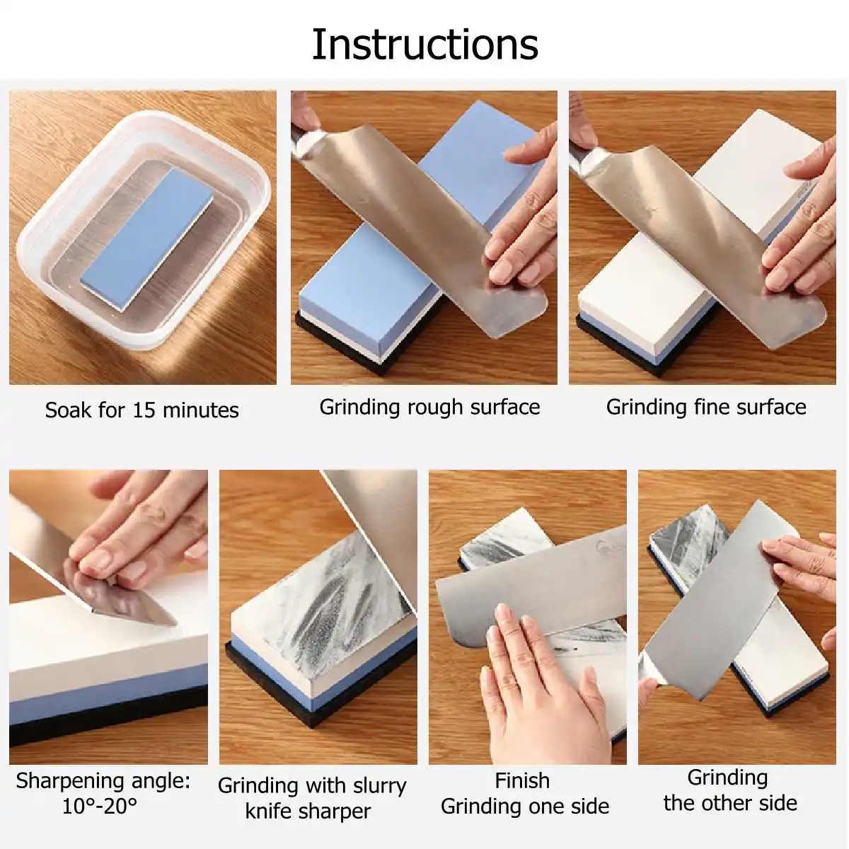 

Grit Sharpening Water Stone Dual Razor Whetstone Sharpen Stone 240/800 600/1500 2000/5000 3000/8000